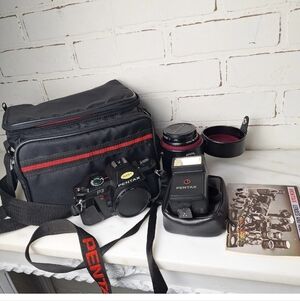 Pentax P3 SLR Camera With Accessories